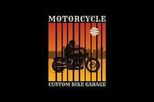 Motorcycle, design silhouette retro style vector