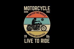 Motorcycle, design silhouette retro style vector