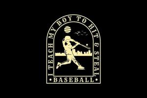 Baseball, design silhouette retro style vector