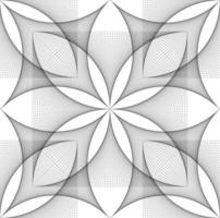 Plantilla de banner de símbolo de flor de la vida sin costuras, flor de loto sagrada de estructura metálica geométrica, arte de hilo, geometría sagrada floral en cuadrícula de línea negra de cadena aislada sobre fondo blanco vector