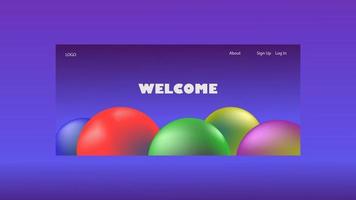 gradient ball 3d landing page background texture minimalism vector