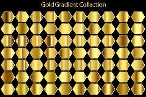 Metallic texture Gold Gradient Set Collection vector