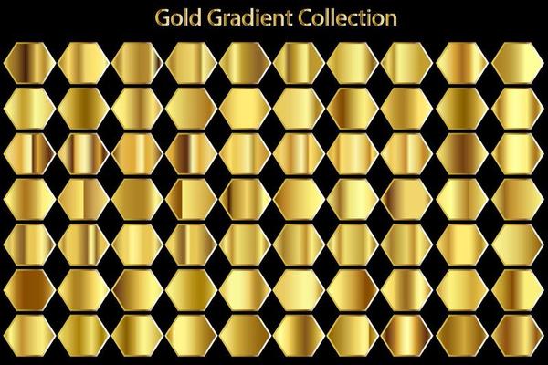 Metallic texture Gold Gradient Set Collection