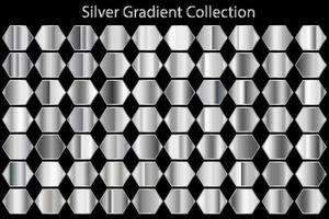 Metallic texture Silver Gradient Set Collection vector