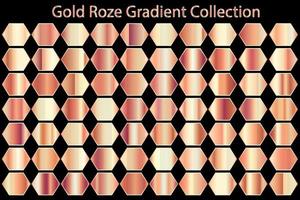 o textura metálica oro rosa gradiente set colección vector