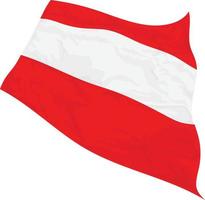 Ilustración vectorial de la bandera de Austria meciéndose en el viento