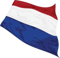 Vector illustration of Netherlands flag swaying in the wind