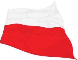 Vector illustration of the Poland flag swaying in the wind