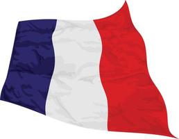 Vector illustration of France flag swaying in the wind