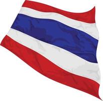 Vector illustration of the thai flag swaying in the wind