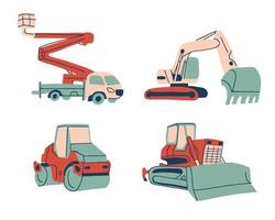 Collection of cartoon style special cars vector