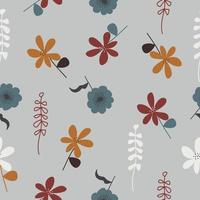 lindo, dibujado a mano, vendimia, patrón floral, seamless, plano de fondo vector