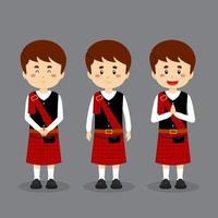 personaje de escocia con varias expresiones. vector