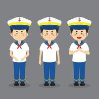 Sailor Character with Various Expression vector