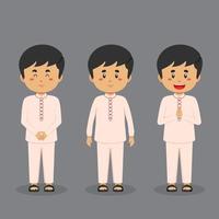 Personaje de Pakistán con varias expresiones. vector