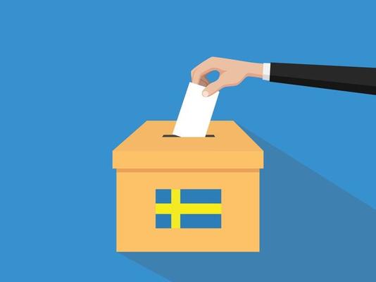 sweden vote election concept illustration with people voter