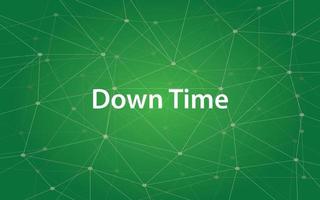 Down time white text illustration with green constellation vector