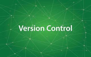 Version control white text illustration with green constellation vector