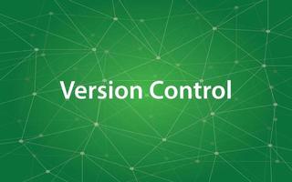 Version control white text illustration with green constellation vector