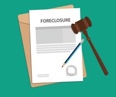 Foreclosure text on stamped paperwork illustration vector