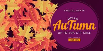 Autumn Sale background design vector