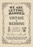 Wedding invitation frame vintage border vector illustration