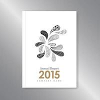 Annual report cover hand drawn leaves vector