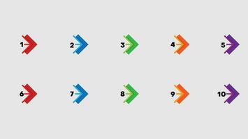 direction number bullet points vector
