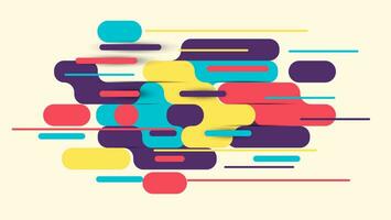 abstract rounded shape overlapping with retro style vector