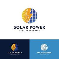 Sun solar energy, solar energy power logo vector icon illustration