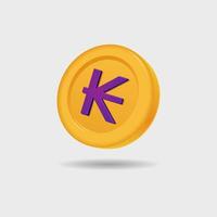 3D icon of Kip coin vector