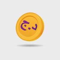 3D icon of Algerian Dinar coin vector