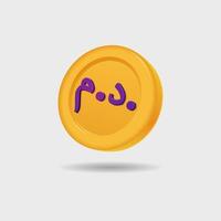 3D icon of Moroccan Dirham vector