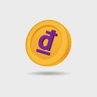 3d icono de moneda dong vector