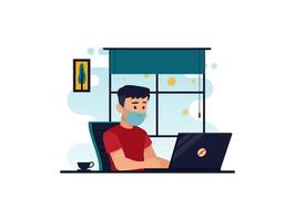 working from home concept illustration vector