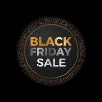 elegant black friday halftone gold color social media banner vector