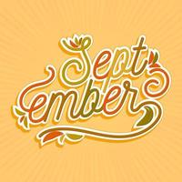 typography lettering style september autumn theme vector