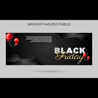 banner de viernes negro 94x352 píxeles vector