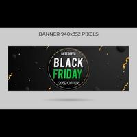 black friday banner ribbon sparkle vector