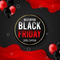 ballon illustration black friday banner vector