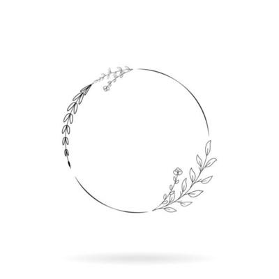 frame floral ornament radial style design vector
