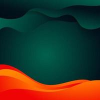 wave liquid abstract background green orange color vector
