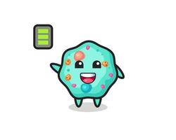 amoeba mascot character with energetic gesture vector