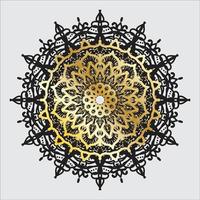 Black and Gold Mandala flower vector