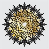 Black and Gold Mandala flower vector