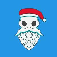 Skull Santa's hand drawn illustration vector