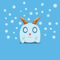 blue snow monster design character vector