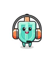 Cartoon mascot of popsicles as a customer service vector