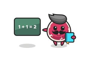 Illustration of beef character as a teacher vector