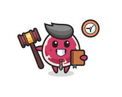 Mascot cartoon of beef as a judge vector